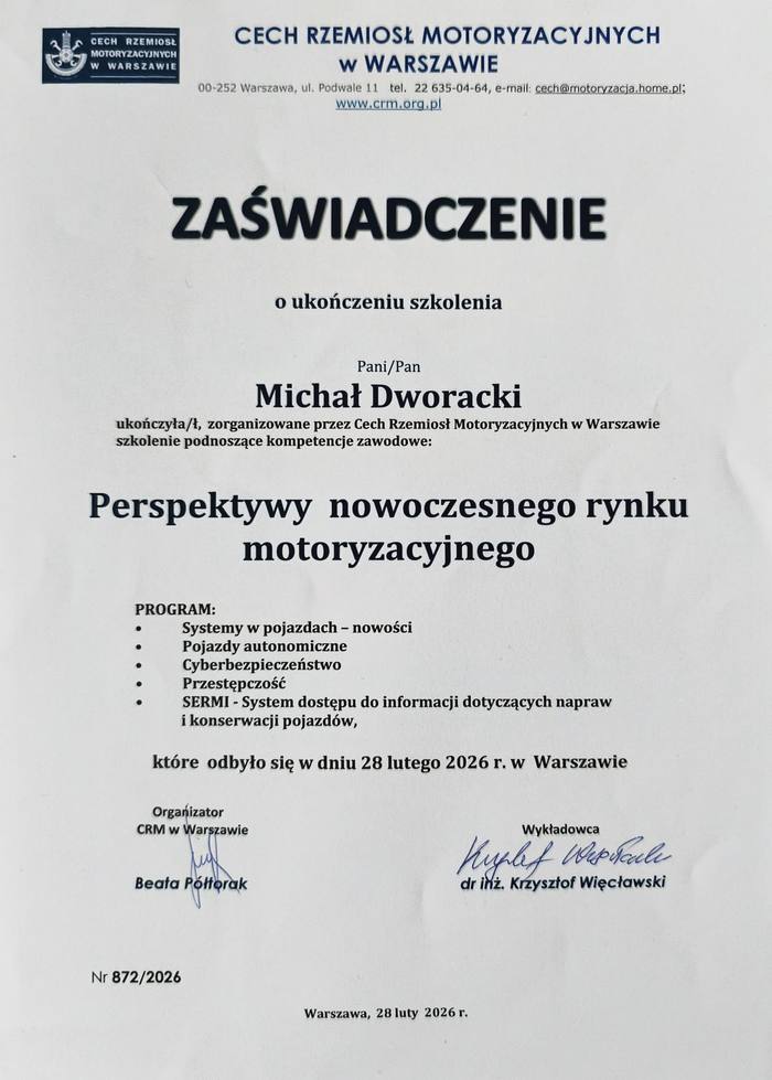 Zaświadczenie CRM: Nowoczesny rynek motoryzacyjny