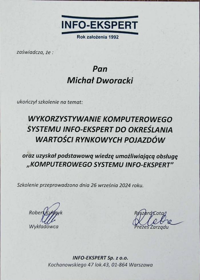 Certyfikat Info-Ekspert: wyceny rynkowe